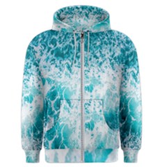 Tropical Blue Ocean Wave Men s Zipper Hoodie by Jack14