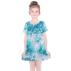 Tropical Blue Ocean Wave Kids  Simple Cotton Dress by Jack14