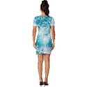 Tropical Blue Ocean Wave Fitted Knot Split End Bodycon Dress View4