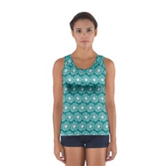 Gerbera Daisy Vector Tile Pattern Sport Tank Top  by GardenOfOphir