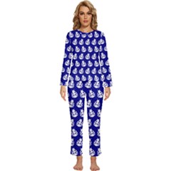 Ladybug Vector Geometric Tile Pattern Womens  Long Sleeve Lightweight Pajamas Set by GardenOfOphir