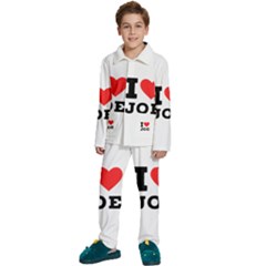 I Love Joe Kids  Long Sleeve Velvet Pajamas Set by ilovewhateva