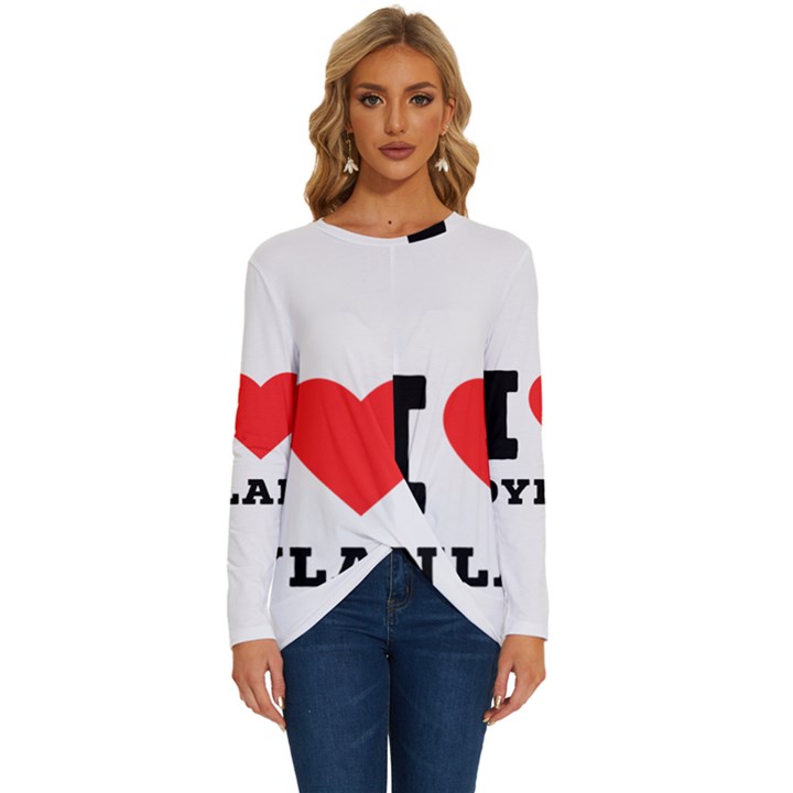 I love Dylan  Long Sleeve Crew Neck Pullover Top