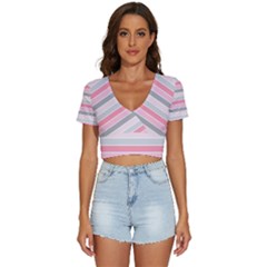 Background-01 V-neck Crop Top by nateshop