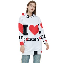 I Love Terry  Women s Long Oversized Pullover Hoodie by ilovewhateva