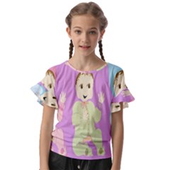 Happy 02 Kids  Cut Out Flutter Sleeves by nateshop