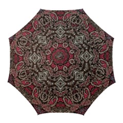 Pink Brown Liquify Repeats Iii Golf Umbrellas by kaleidomarblingart