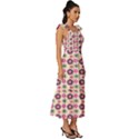 Cute Floral Pattern Tie-Strap Tiered Midi Chiffon Dress View3