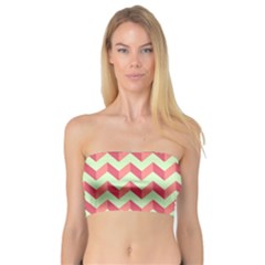 Modern Retro Chevron Patchwork Pattern Bandeau Top by GardenOfOphir