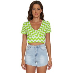 Chevron Pattern Gifts V-neck Crop Top by GardenOfOphir