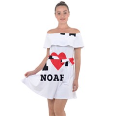 I Love Noah Off Shoulder Velour Dress by ilovewhateva