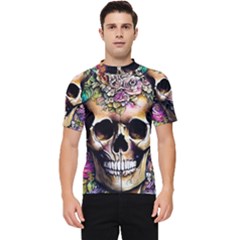 Skeleton Skull Cottagecore Men s Short Sleeve Rash Guard by GardenOfOphir