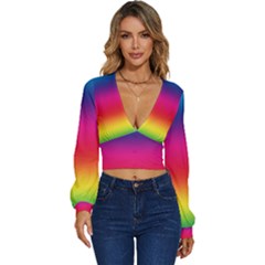 Spectrum Long Sleeve Deep-v Velour Top by nateshop