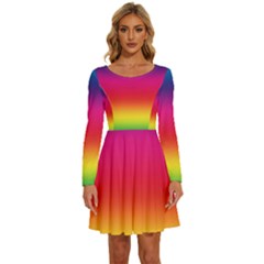 Spectrum Long Sleeve Wide Neck Velvet Dress by nateshop