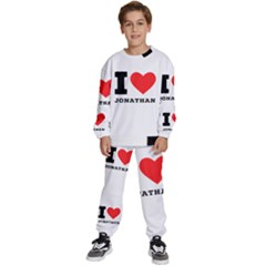 I Love Jonathan Kids  Sweatshirt Set by ilovewhateva