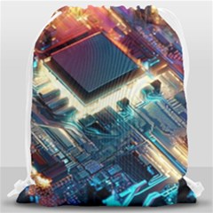 Ai Generated Motherboard City Technology Tech Cpu Drawstring Bag (large) by Jancukart