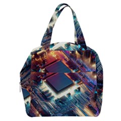 Ai Generated Motherboard City Technology Tech Cpu Boxy Hand Bag by Jancukart