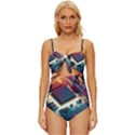 Ai Generated Motherboard City Technology Tech Cpu Knot Front One-Piece Swimsuit View1