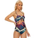 Ai Generated Motherboard City Technology Tech Cpu Knot Front One-Piece Swimsuit View3