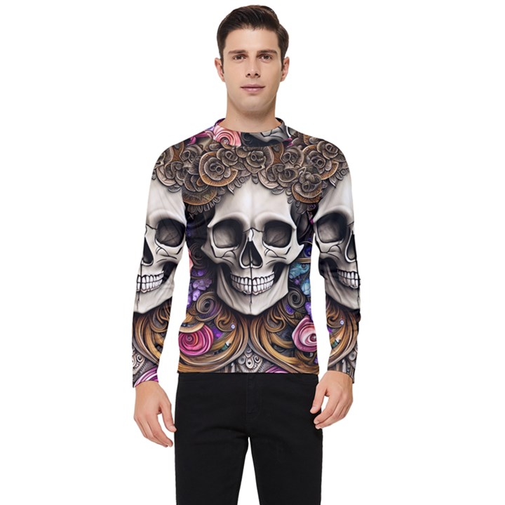 Skull Bones Men s Long Sleeve Rash Guard