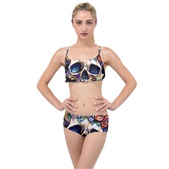 Skull Dead Layered Top Bikini Set by GardenOfOphir