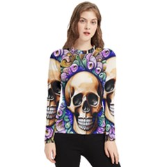 Gothic Skull Women s Long Sleeve Rash Guard by GardenOfOphir