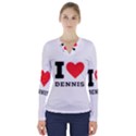 I love dennis V-Neck Long Sleeve Top View1