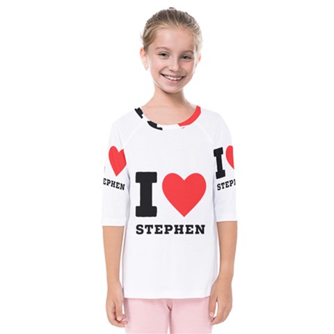 I Love Stephen Kids  Quarter Sleeve Raglan Tee by ilovewhateva