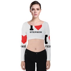 I Love Stephen Velvet Long Sleeve Crop Top by ilovewhateva