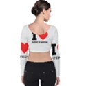 I love stephen Velvet Long Sleeve Crop Top View2