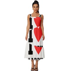 I Love Larry Square Neckline Tiered Midi Dress by ilovewhateva