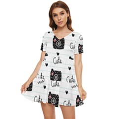 Cute-cutes Tiered Short Sleeve Babydoll Dress by nateshop