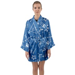 Education Long Sleeve Satin Kimono by nateshop