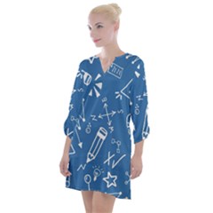 Education Open Neck Shift Dress by nateshop