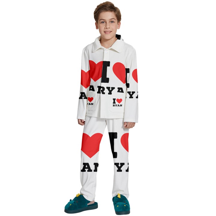 I love ryan Kids  Long Sleeve Velvet Pajamas Set