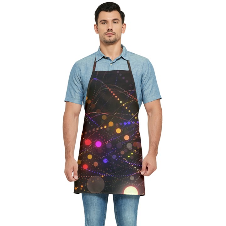 Abstract Light Star Design Laser Light Emitting Diode Kitchen Apron