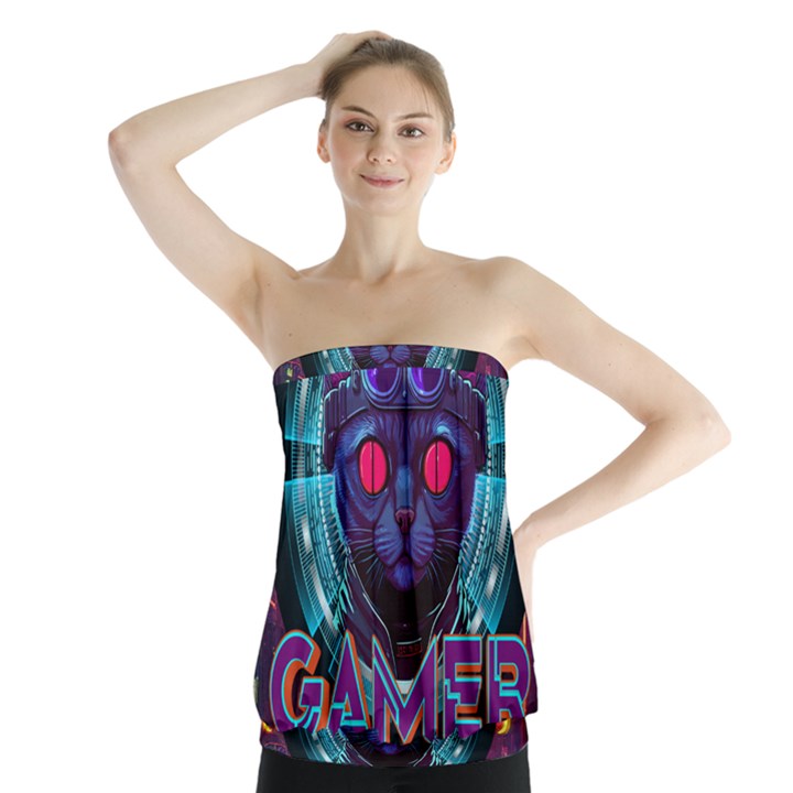 Gamer Life Strapless Top