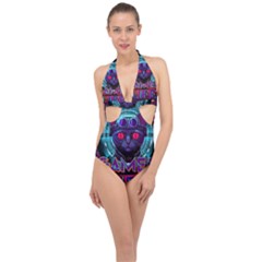 Gamer Life Halter Front Plunge Swimsuit by minxprints