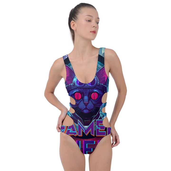 Gamer Life Side Cut Out Swimsuit