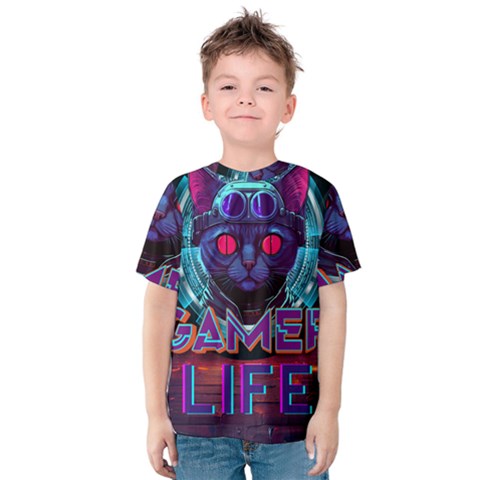 Gamer Life Kids  Cotton Tee by minxprints