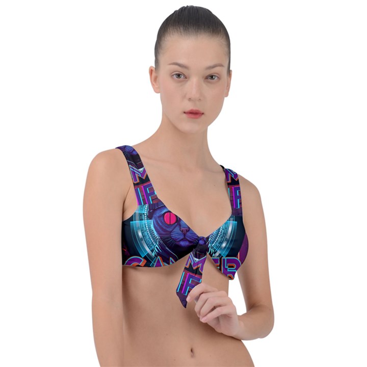 Gamer Life Front Tie Bikini Top