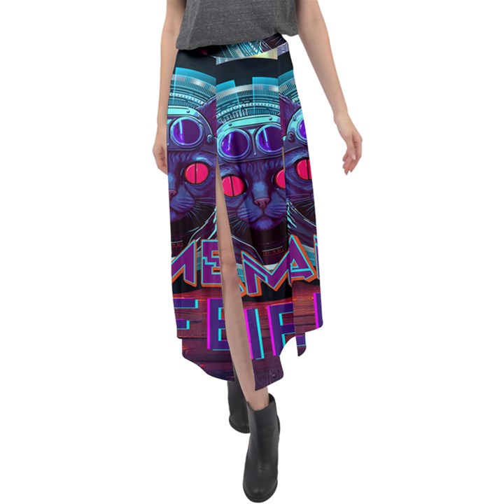 Gamer Life Velour Split Maxi Skirt