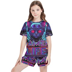 Gamer Life Kids  Tee And Sports Shorts Set by minxprints