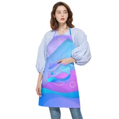 Colorful Blue Purple Wave Pocket Apron by Semog4