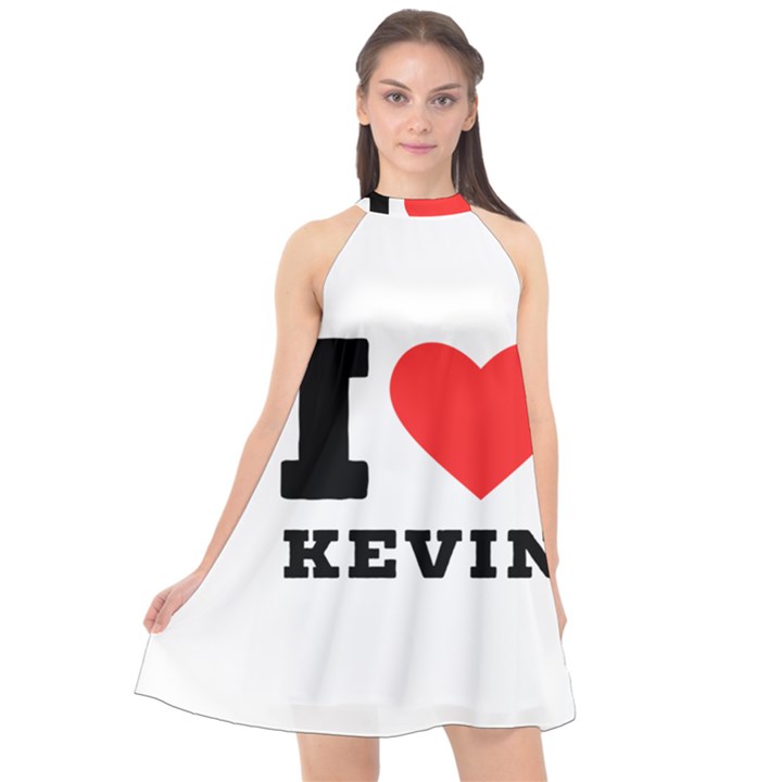 I love kevin Halter Neckline Chiffon Dress 