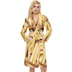 Pasta-79 Long Sleeve Velvet Robe by nateshop