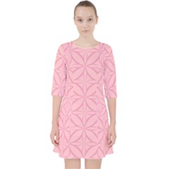 Pink-75 Quarter Sleeve Pocket Dress by nateshop