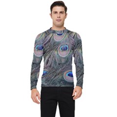 Peacock Feathers Peacock Bird Feathers Men s Long Sleeve Rash Guard by Jancukart