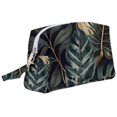 Tropical Leaves Foliage Monstera Nature Home Wristlet Pouch Bag (large) by Jancukart