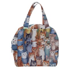 Cats Watercolor Pet Animal Mammal Boxy Hand Bag by Jancukart